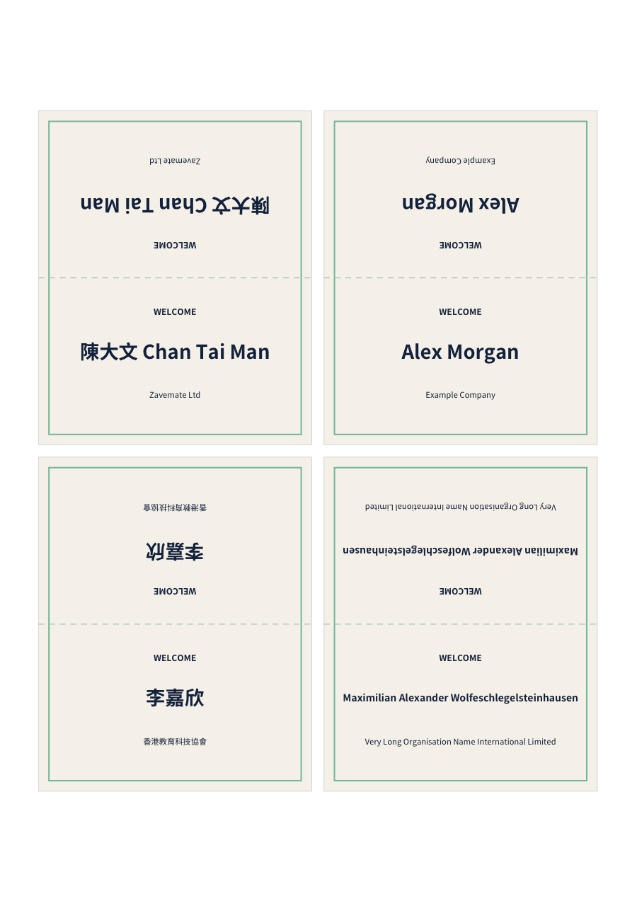 Place cards
